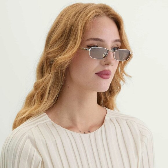Prada PRB54S Sunglasses – Silver Rectangle Metal Brown Lenses |Model 1BC30P - Picture 11 of 11
